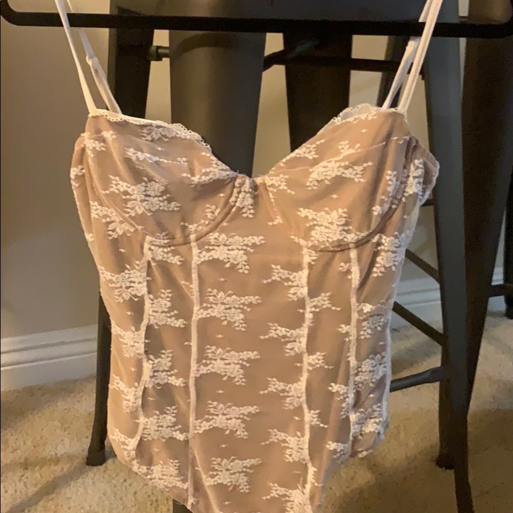 White/Nude Lace Bodysuit